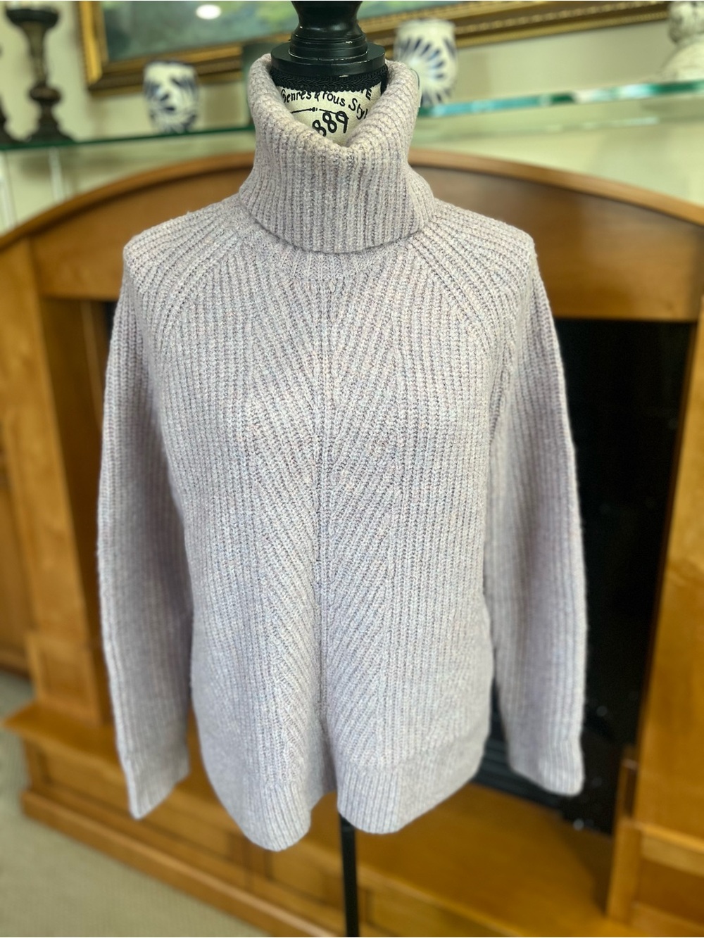 Madewell Lavender Ribbed Turtleneck Sweater